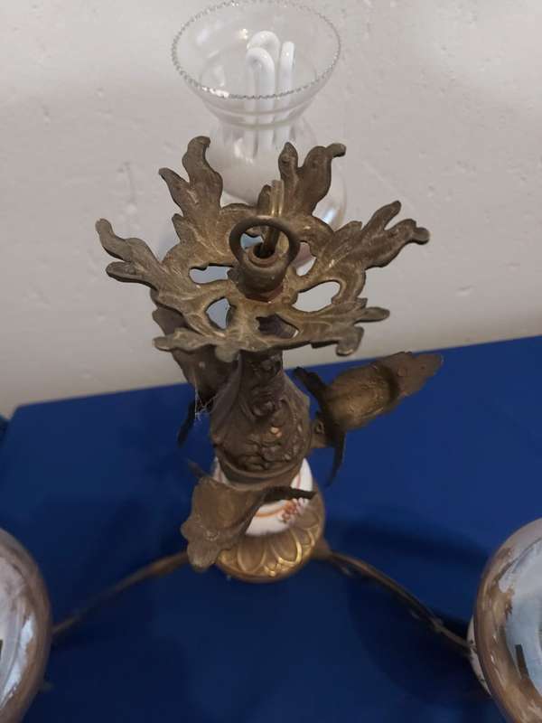 Antique  cast 3 arm Brass Chandelier
