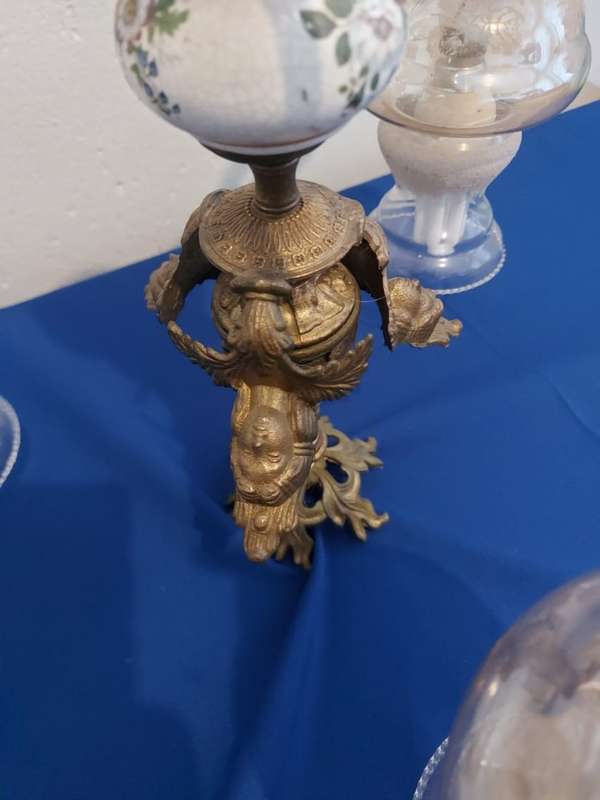Antique  cast 3 arm Brass Chandelier