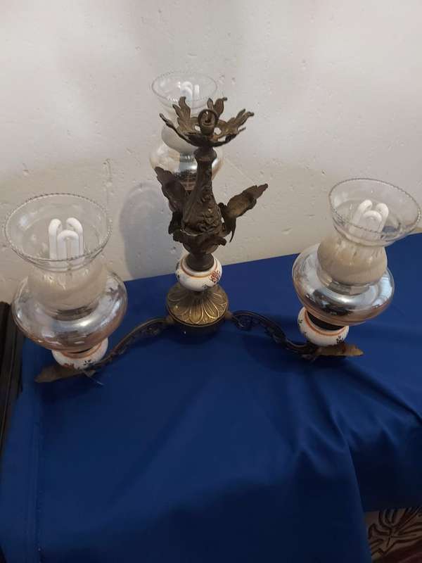 Antique  cast 3 arm Brass Chandelier