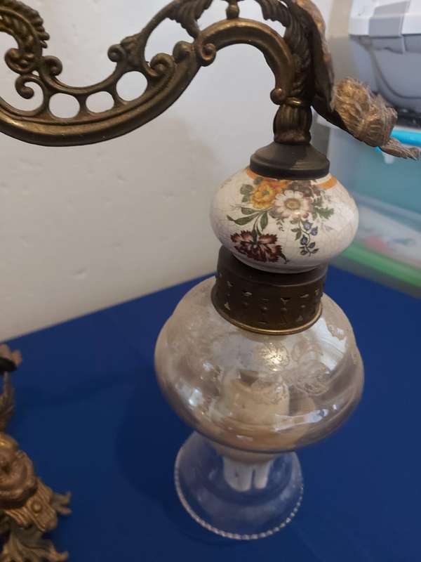 Antique  cast 3 arm Brass Chandelier