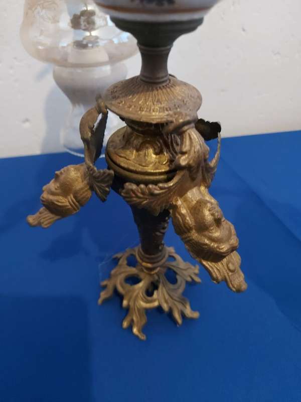 Antique  cast 3 arm Brass Chandelier