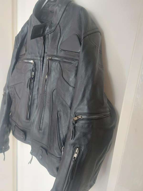 Motorcycle leather jacket by Charlie London UK 4XL
