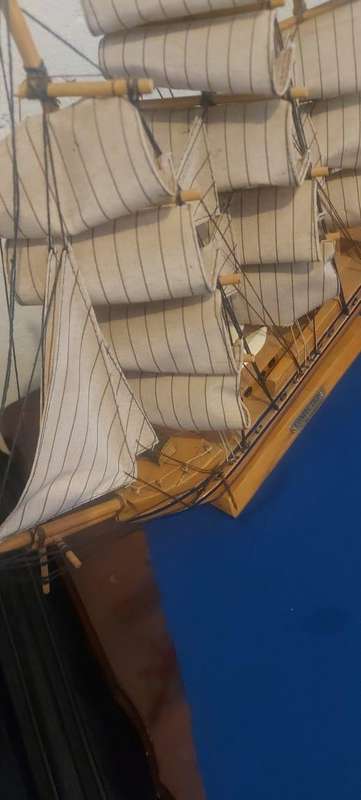 Confection Model Sea Ship  Display Stand Assembled Handmade