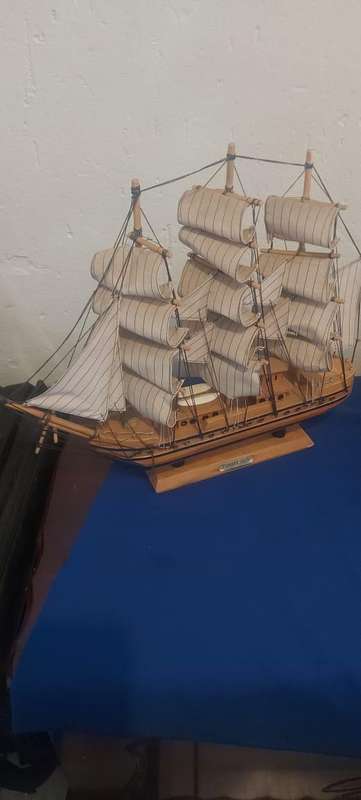 Confection Model Sea Ship  Display Stand Assembled Handmade