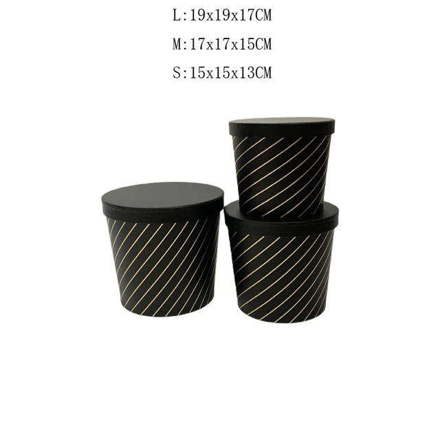 Round striped gift boxes