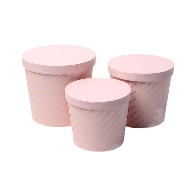 Round striped gift boxes