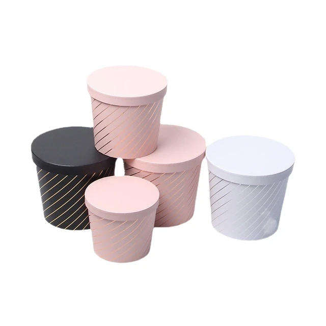 Round striped gift boxes