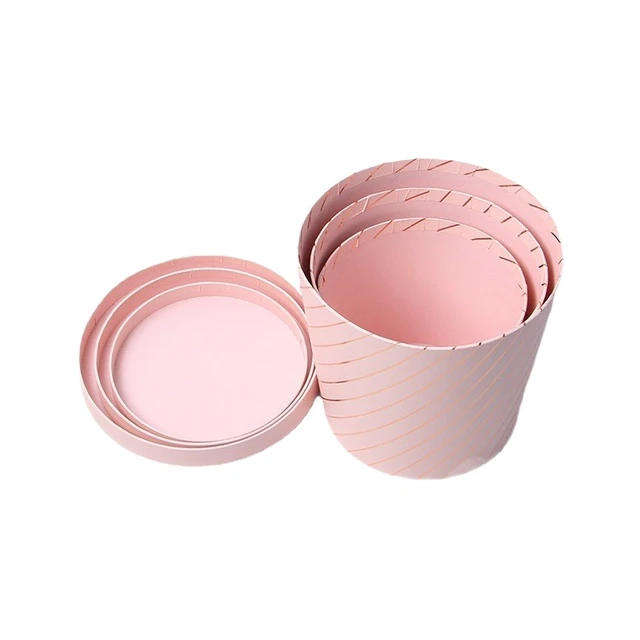 Round striped gift boxes