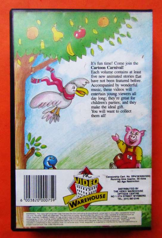 Cartoon Carnival - Volume 8 - VHS Video Tape (1992)