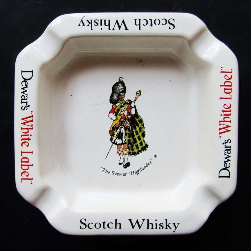 Old Dewar's White Label Whisky Advertising Ashtray