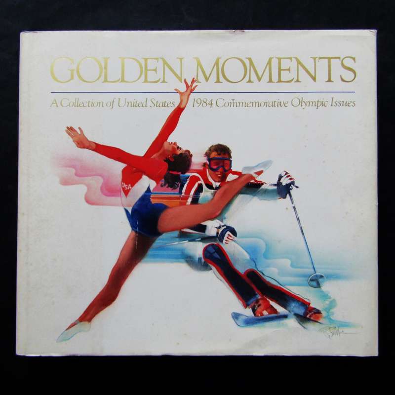 1984 United States Postal Service Olympic Golden Moments - Hardcover Book with Stamps
