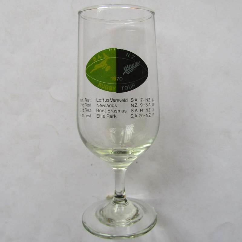 1970 Springboks vs All Blacks Rugby Glass