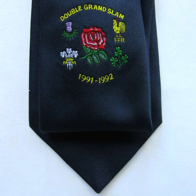 1991-1992 England Double Grand Slam Rugby Neck Tie