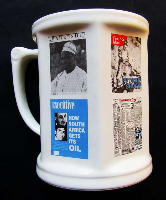 Old SA Newspaper Headlines Beer Mug