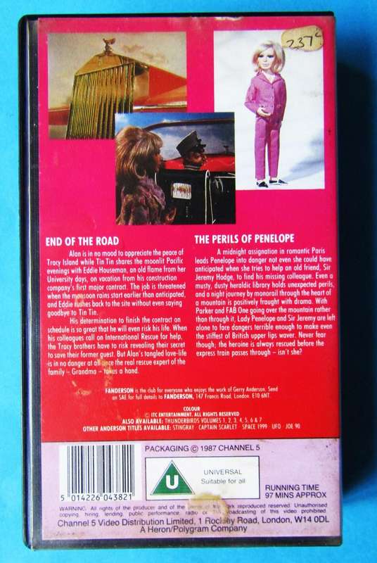 Thunderbirds - SciFi TV Series VHS Tape (1987)