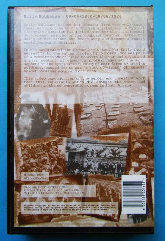 Emily Hobhouse - Boer War VHS Video Tape (1999)