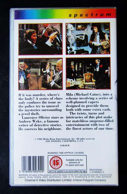 Sleuth - Michael Caine - Movie VHS Tape (1983)