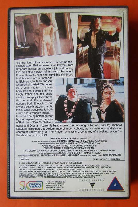 Rosencrantz & Guildenstern Are Dead - Movie VHS Tape (1990)