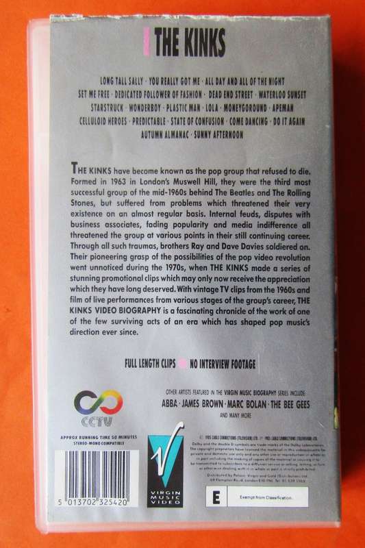 The Kinks - Music Biography - VHS Video Tape (1985)