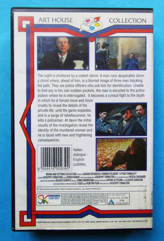 A Pure Formality - Movie VHS Tape (1994)