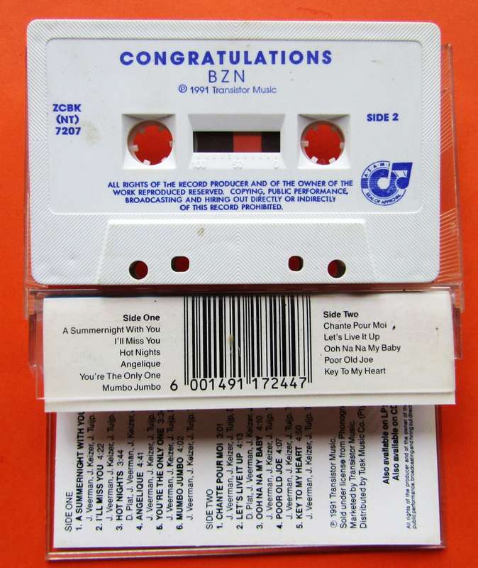 BZN - Congratulations - Cassette Tape (1991)