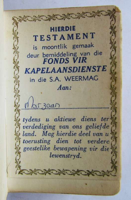 1977 SADF Afrikaans Pocket Bible