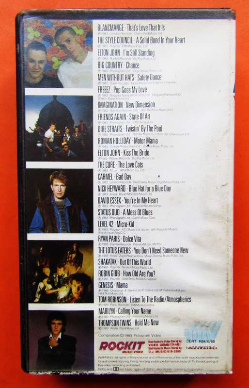 1983 Music Videos VHS Tape
