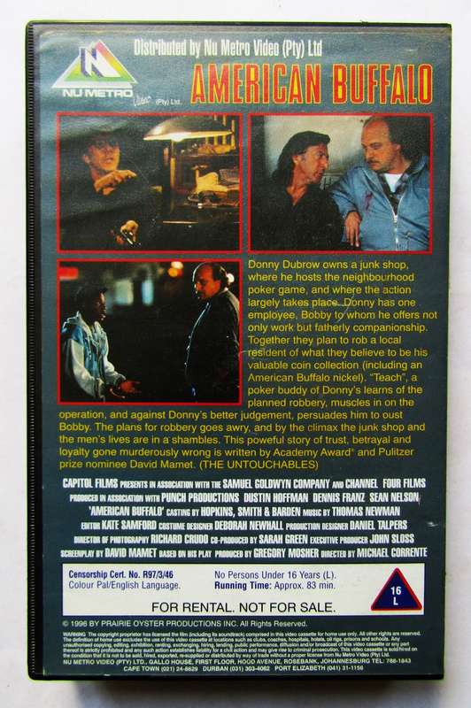 American Buffalo - Dustin Hoffman - Movie VHS Tape (1996)