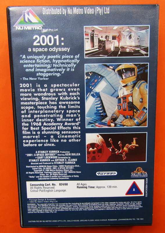 2001: A Space Odyssey - Movie VHS Tape (1993)