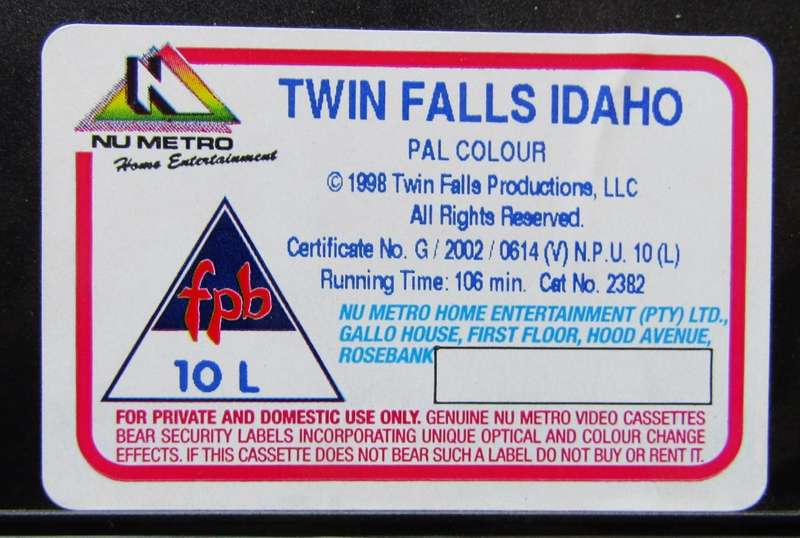 Twin Falls Idaho - Movie VHS Tape (2002)