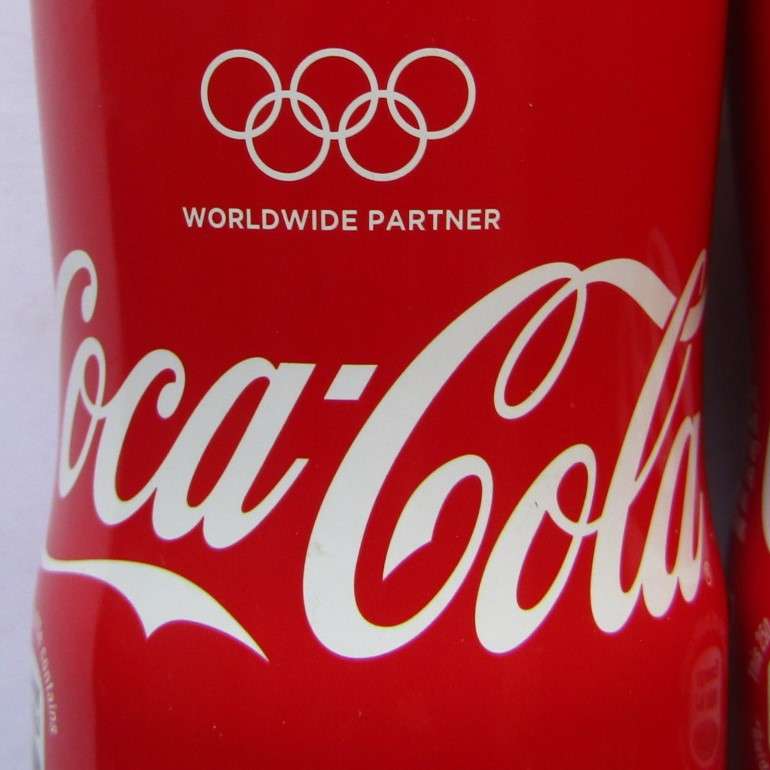 2 Coca Cola Olympic Partner Coke 250ml Aluminium Bottles with Caps