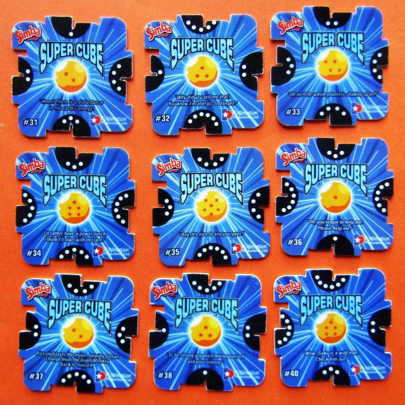 Lot of 9 Dragon Ball Z Super Cube Tazos by Simba