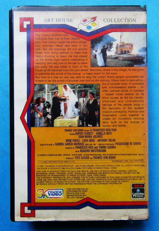 Chronicle of a Death Foretold - Movie VHS Tape (1990)