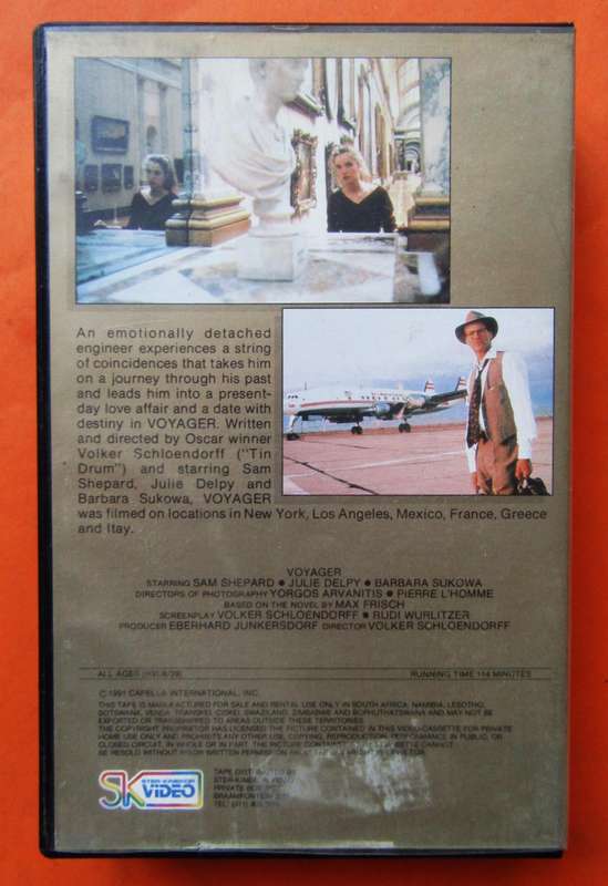 Voyager - Sam Shepard - Movie VHS Tape (1991)