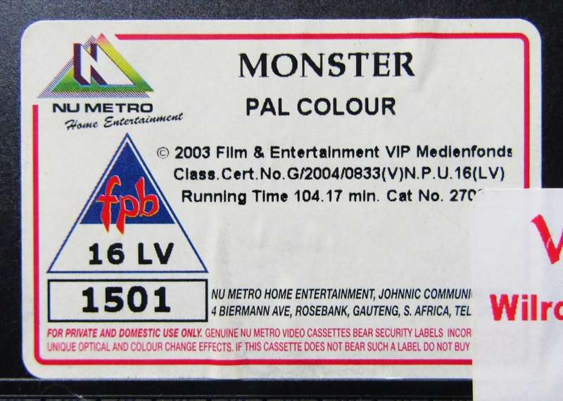 Monster - Charlize Theron - Movie VHS Tape (2003)