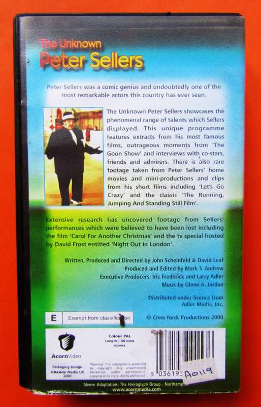 The Unknown - Peter Sellers - VHS Video Tape (2000)