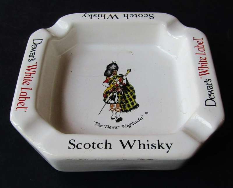 Old Dewar's White Label Whisky Advertising Ashtray