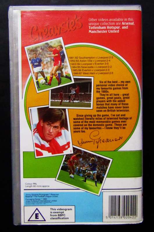1988 Liverpool Football VHS Video Tape