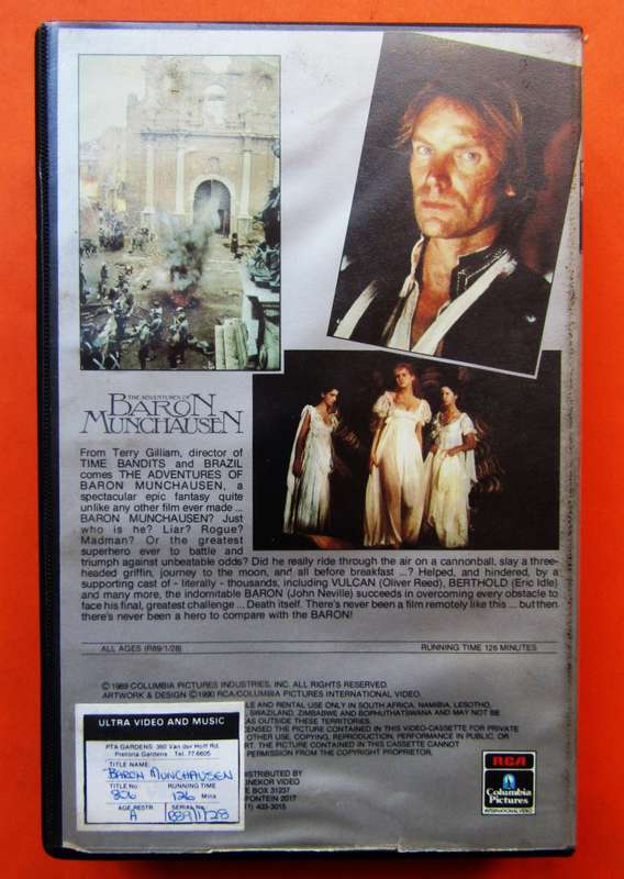 The Adventures of Baron Munchausen - Movie VHS Tape (1990)