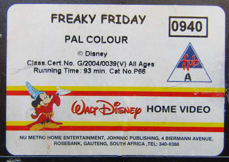 Freaky Friday - Walt Disney - Movie VHS Tape (2004)