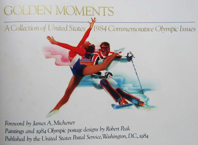 1984 United States Postal Service Olympic Golden Moments - Hardcover Book with Stamps