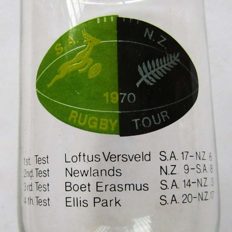 1970 Springboks vs All Blacks Rugby Glass