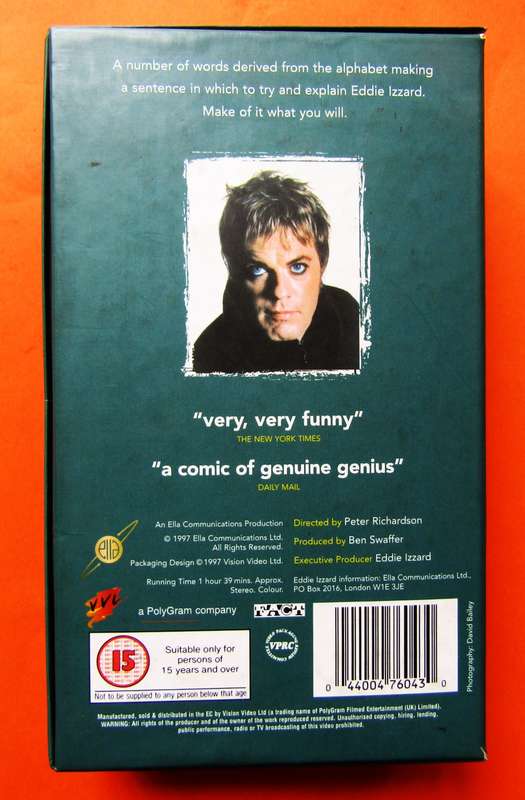 Eddie Izzard: Glorious - Boxed VHS Tape (1997)