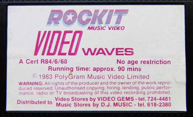1983 Music Videos VHS Tape