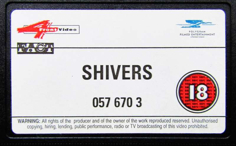 Shivers - Paul Hampton - Horror Movie VHS Tape (1998)