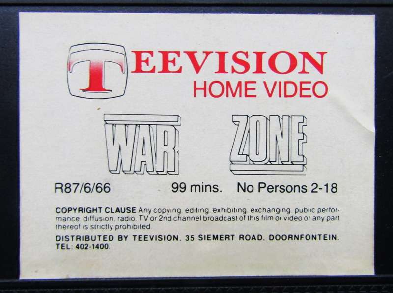 War Zone - Christopher Walken - Movie VHS Tape (1987)