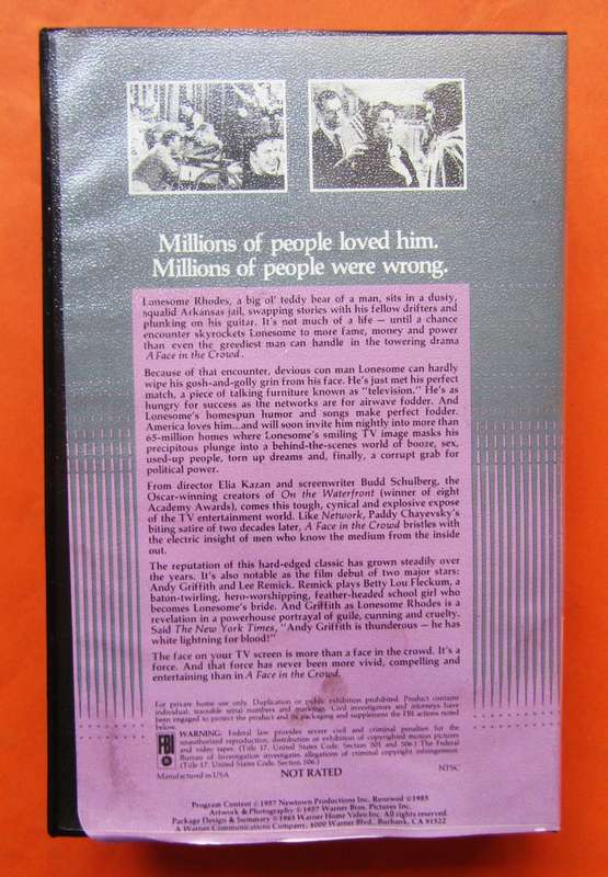 A Face in the Crowd - Movie VHS Tape (1985)