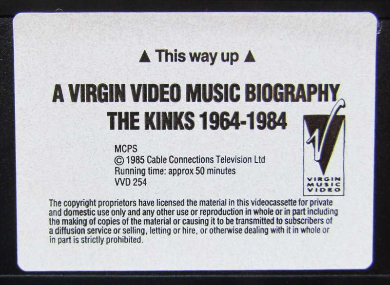 The Kinks - Music Biography - VHS Video Tape (1985)