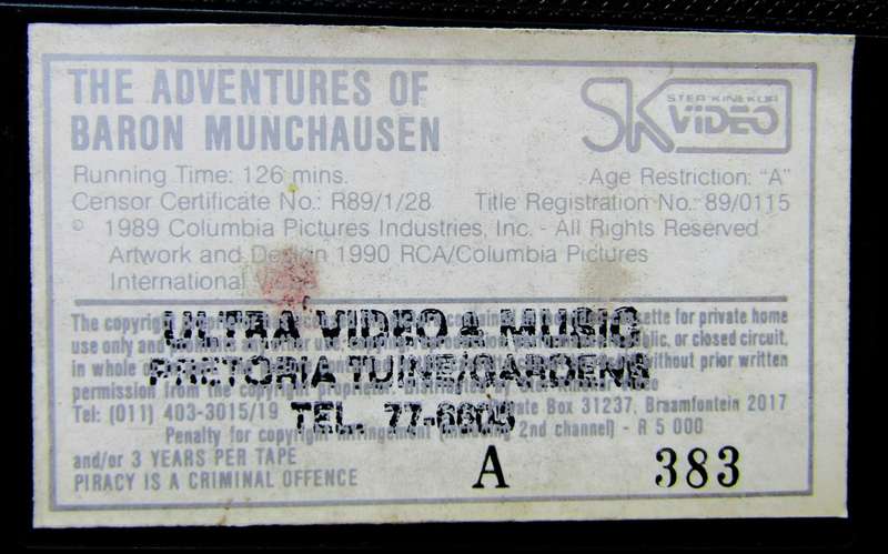 The Adventures of Baron Munchausen - Movie VHS Tape (1990)