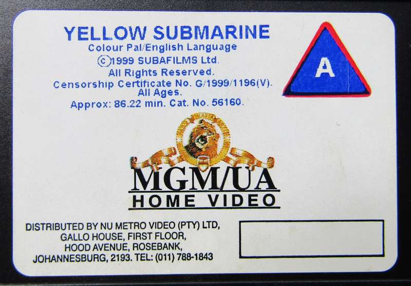 Yellow Submarine - The Beatles - Movie VHS Tape (1999)